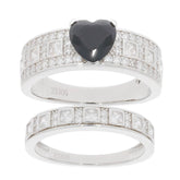 2 piece Sterling Silver Semi Mount Ring Setting Heart HT 7X7mm - Syzjewelry